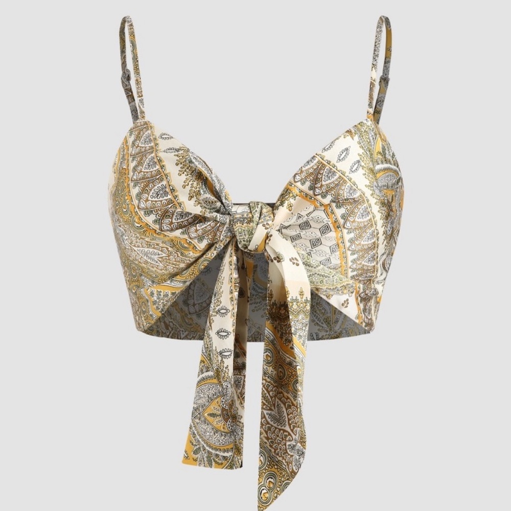 🔴 Cider Yellow Bandeau Top